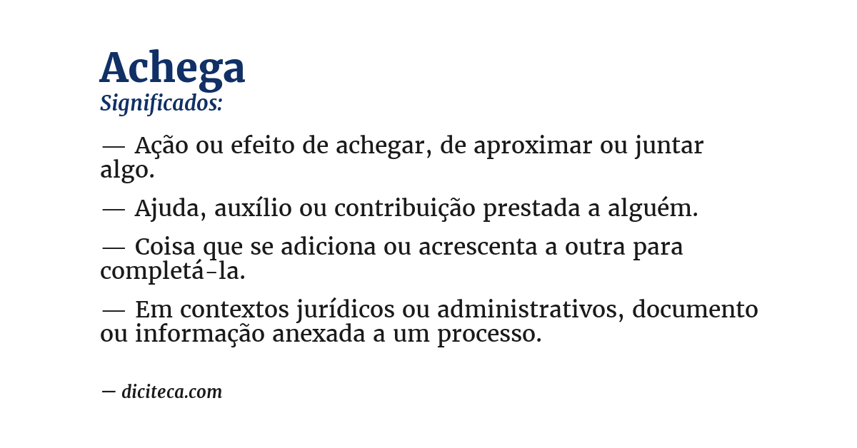 Significado de achega