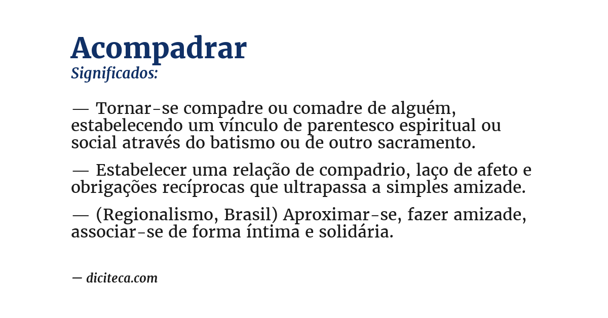 Significado de acompadrar