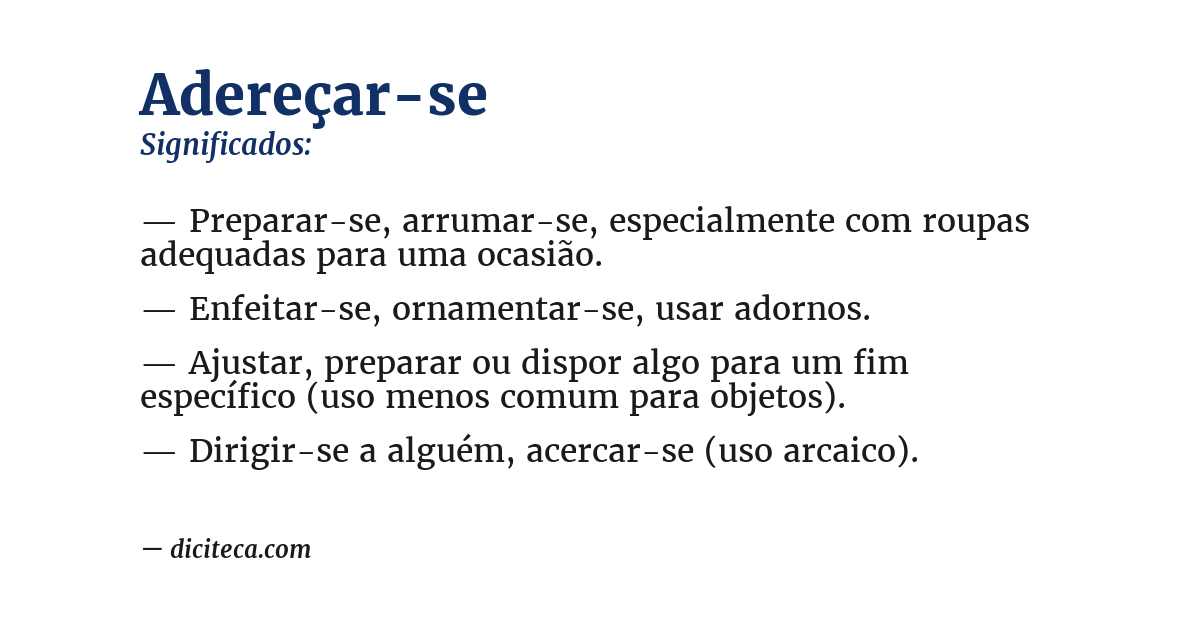 Significado de adereçar-se