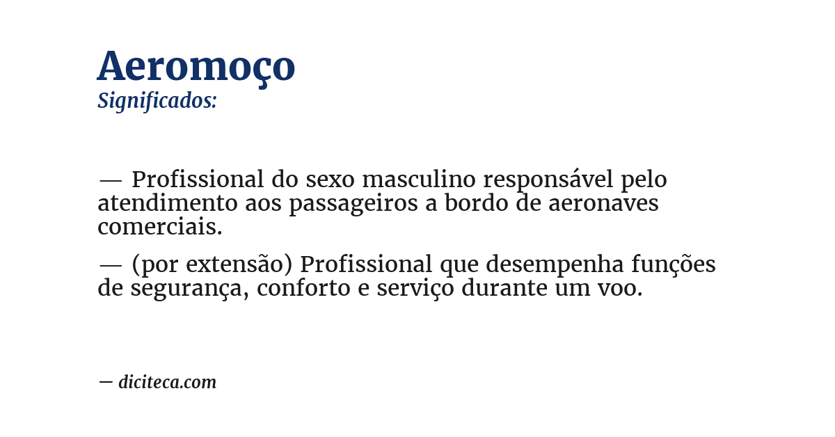Significado de aeromoço
