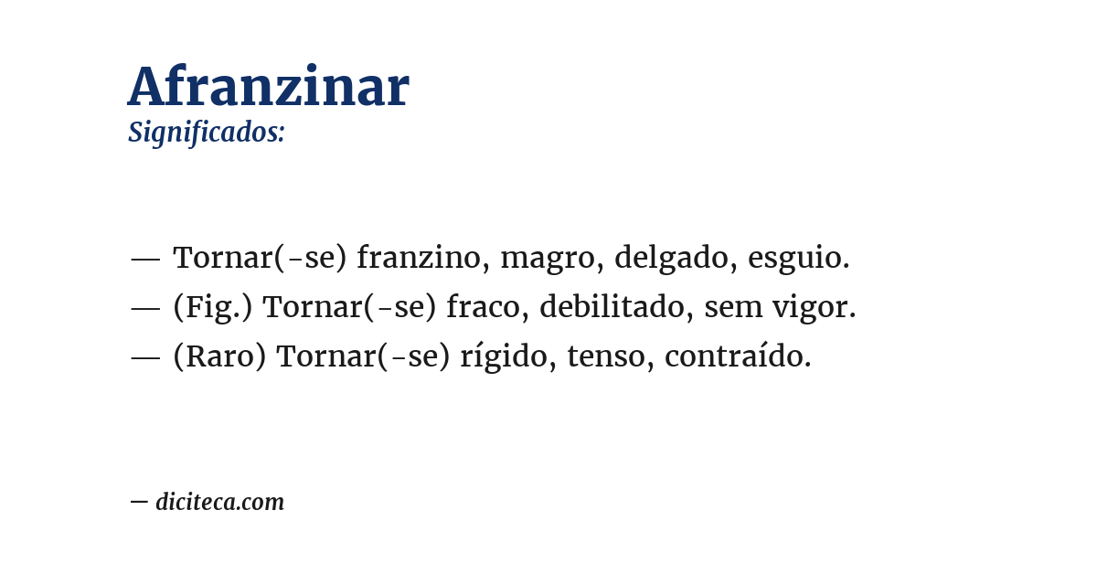 Significado de afranzinar