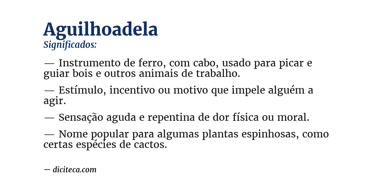 Significado de aguilhoadela