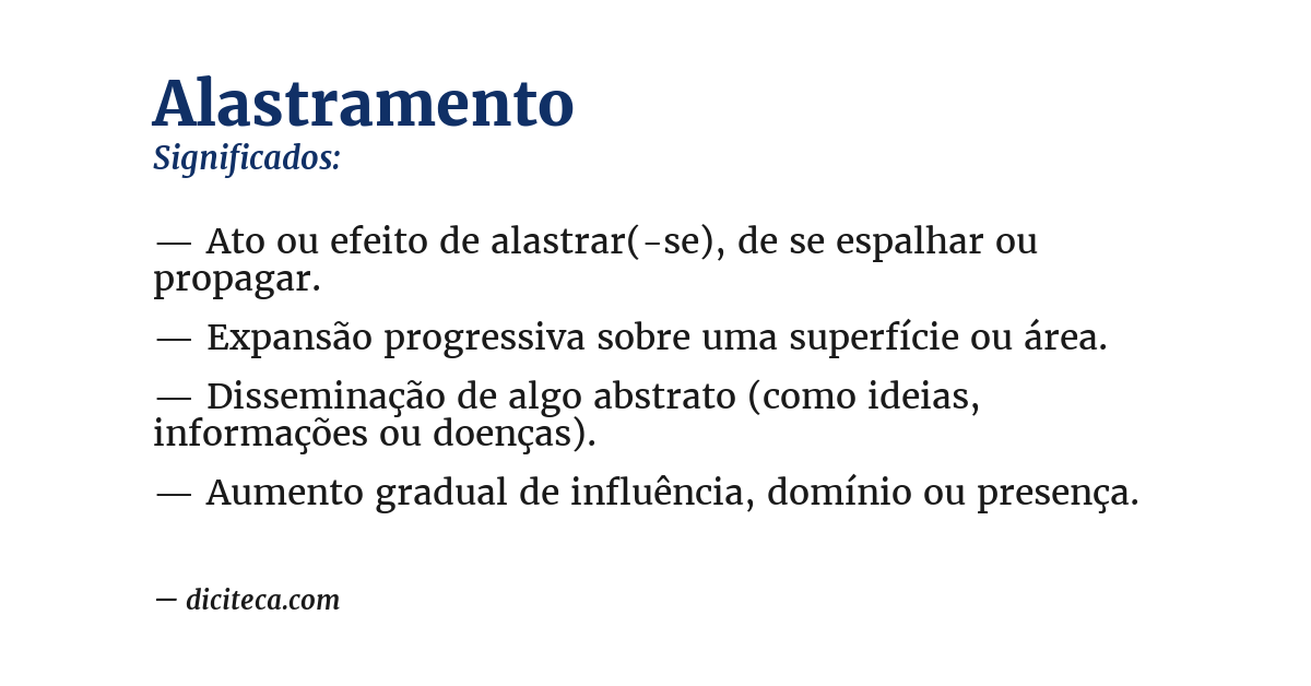Significado de alastramento