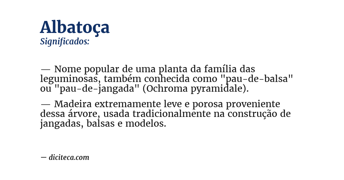 Significado de albatoça