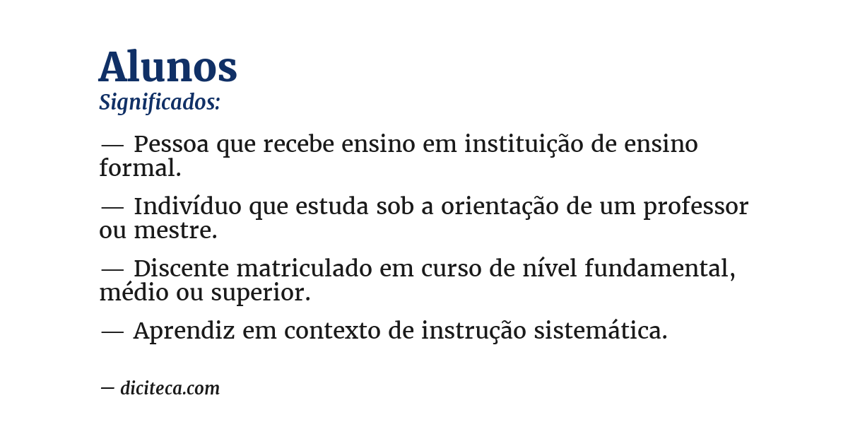 Significado de alunos