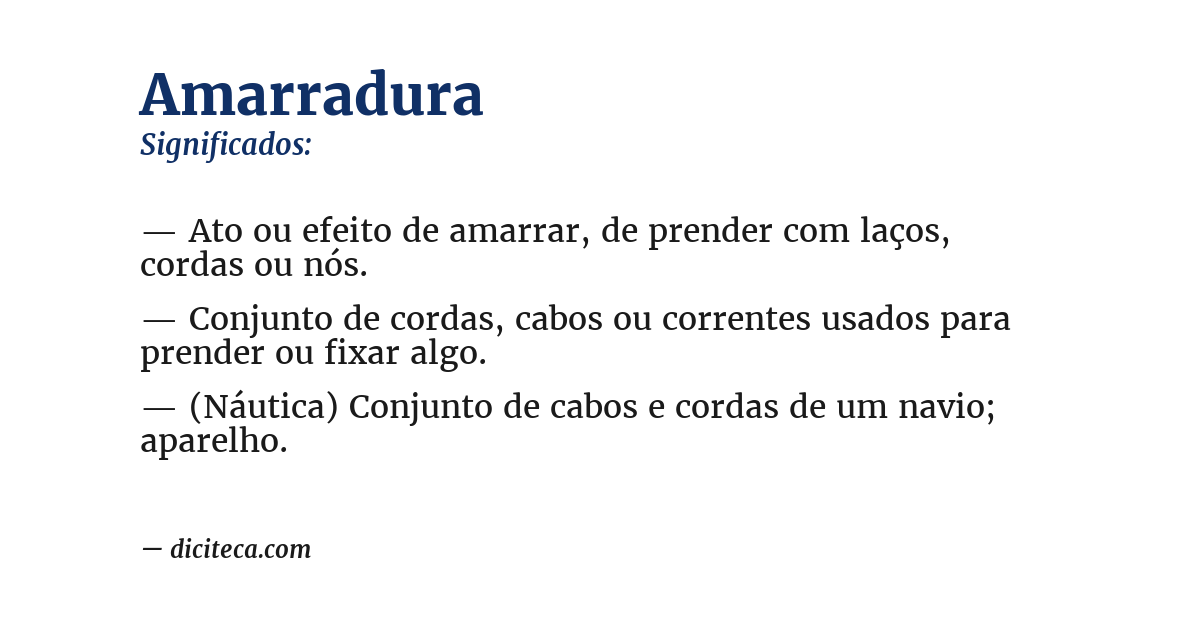 Significado de amarradura