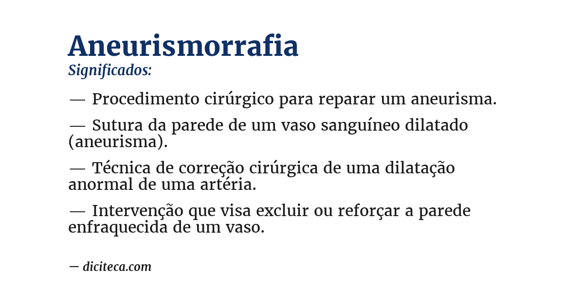 Significado de aneurismorrafia