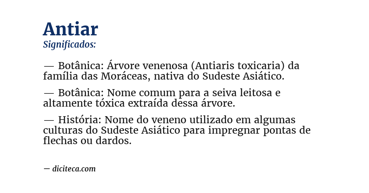 Significado de antiar