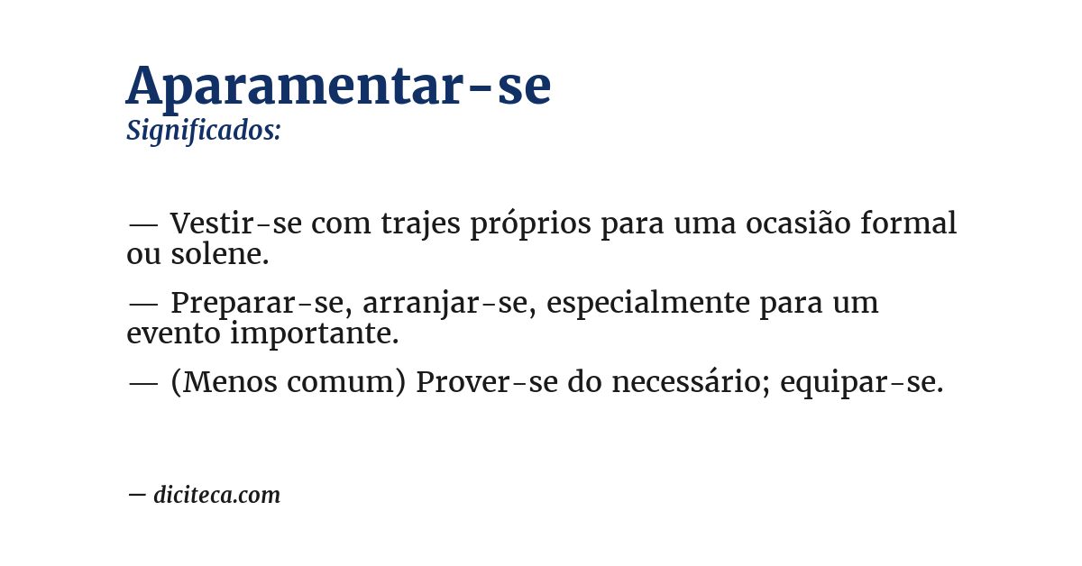 Significado de aparamentar-se