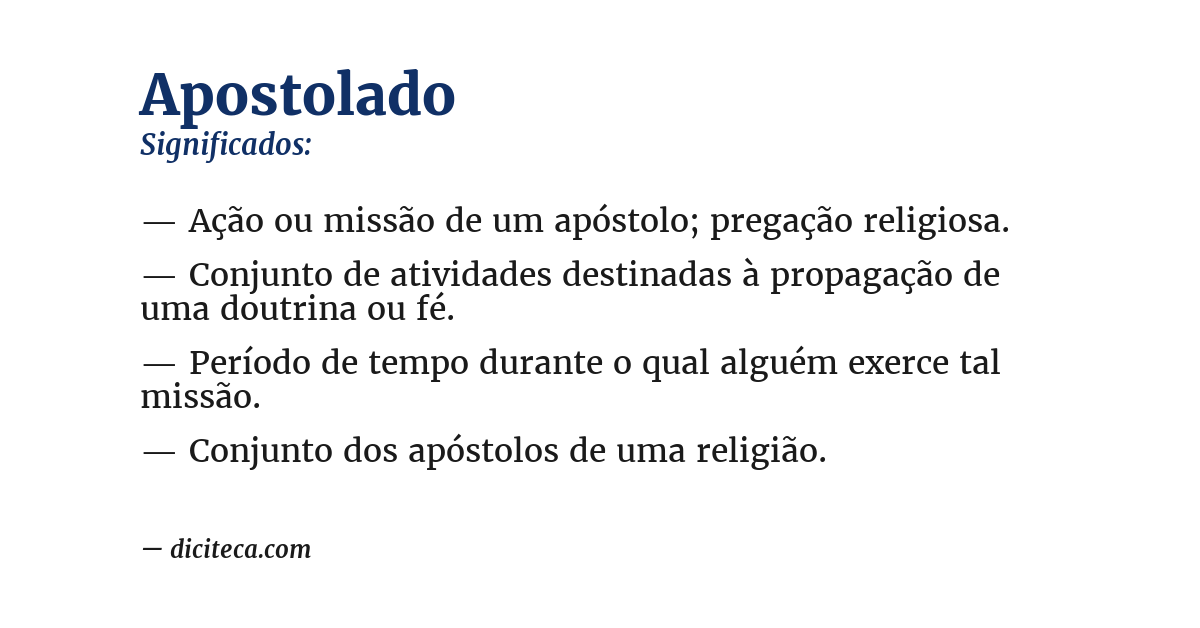 Significado de apostolado
