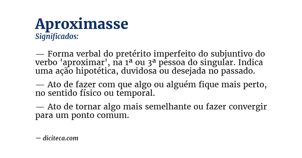 Significado de aproximasse