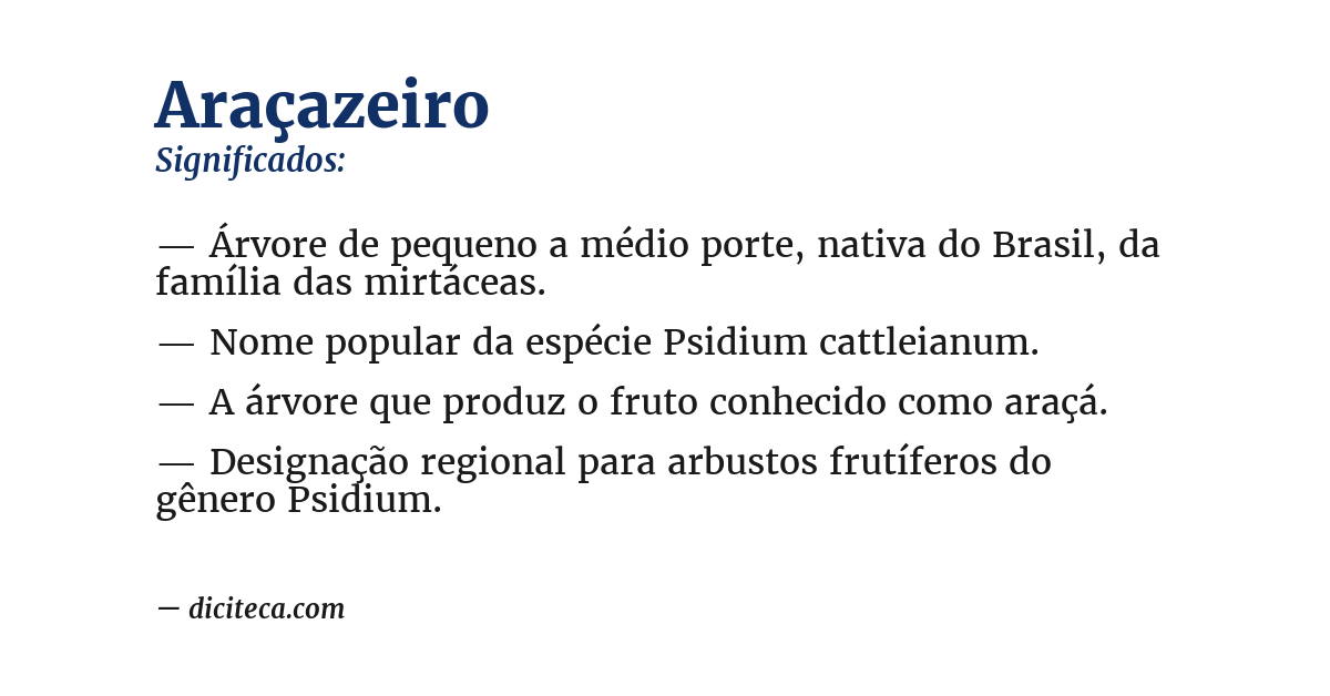 Significado de araçazeiro