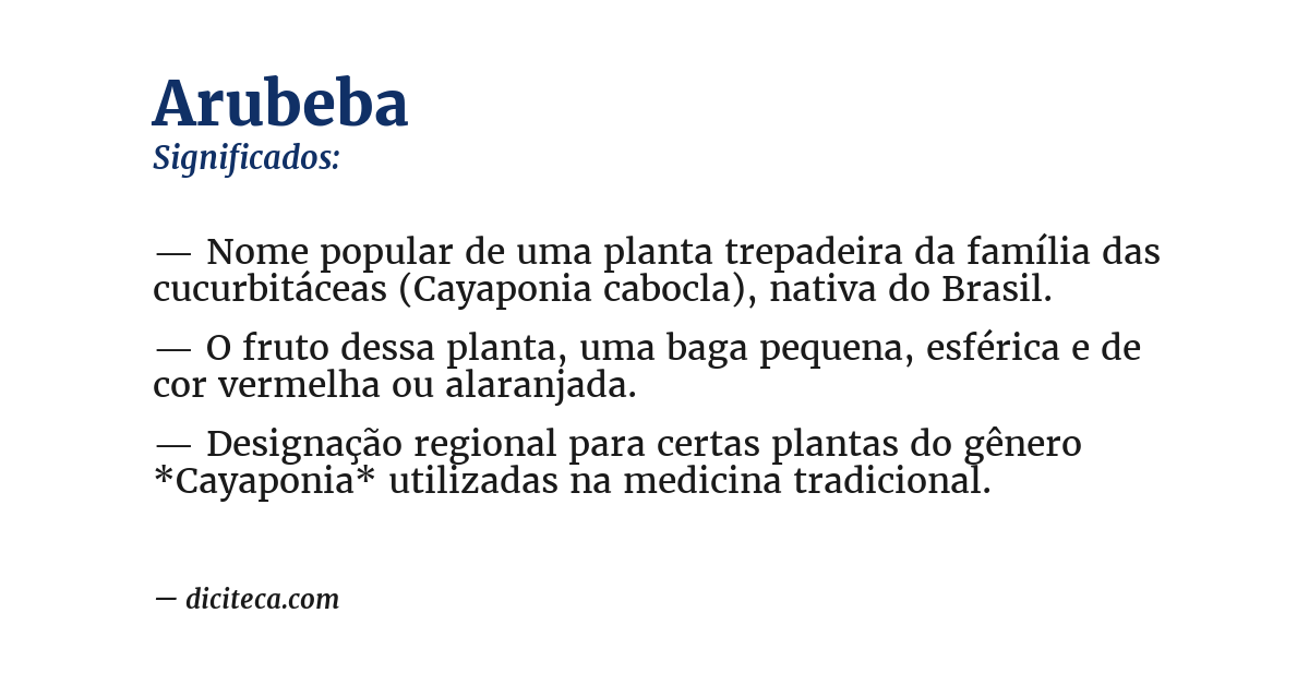 Significado de arubeba