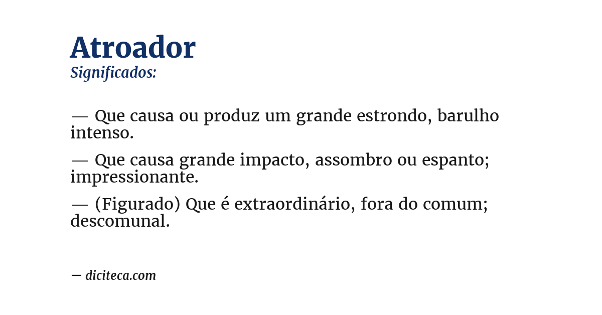 Significado de atroador