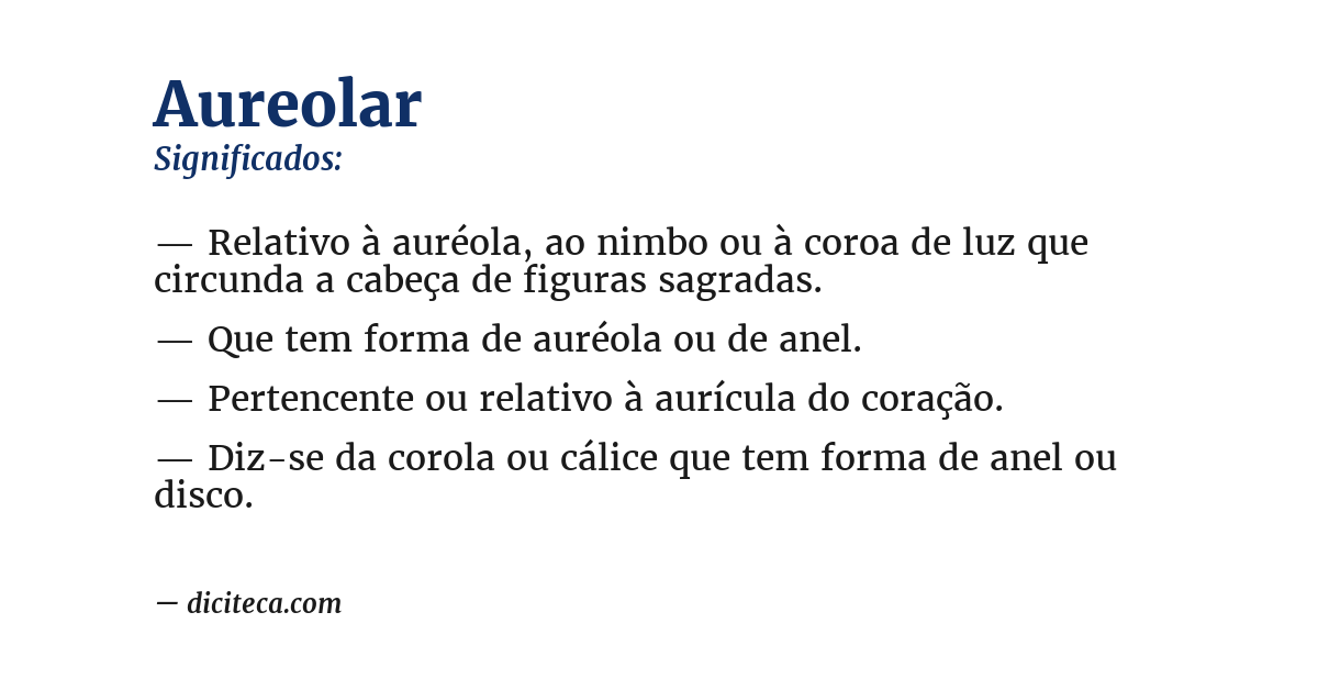 Significado de aureolar