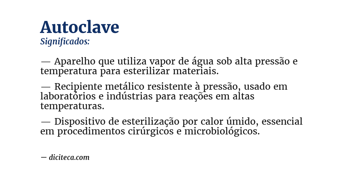 Significado de autoclave