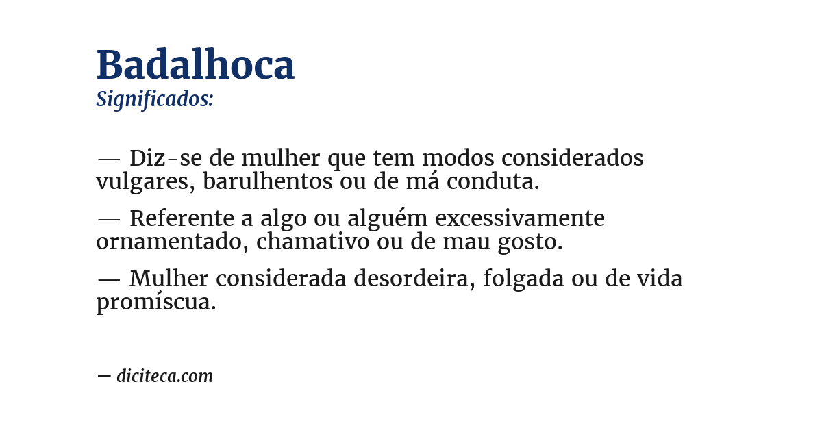 Significado de badalhoca