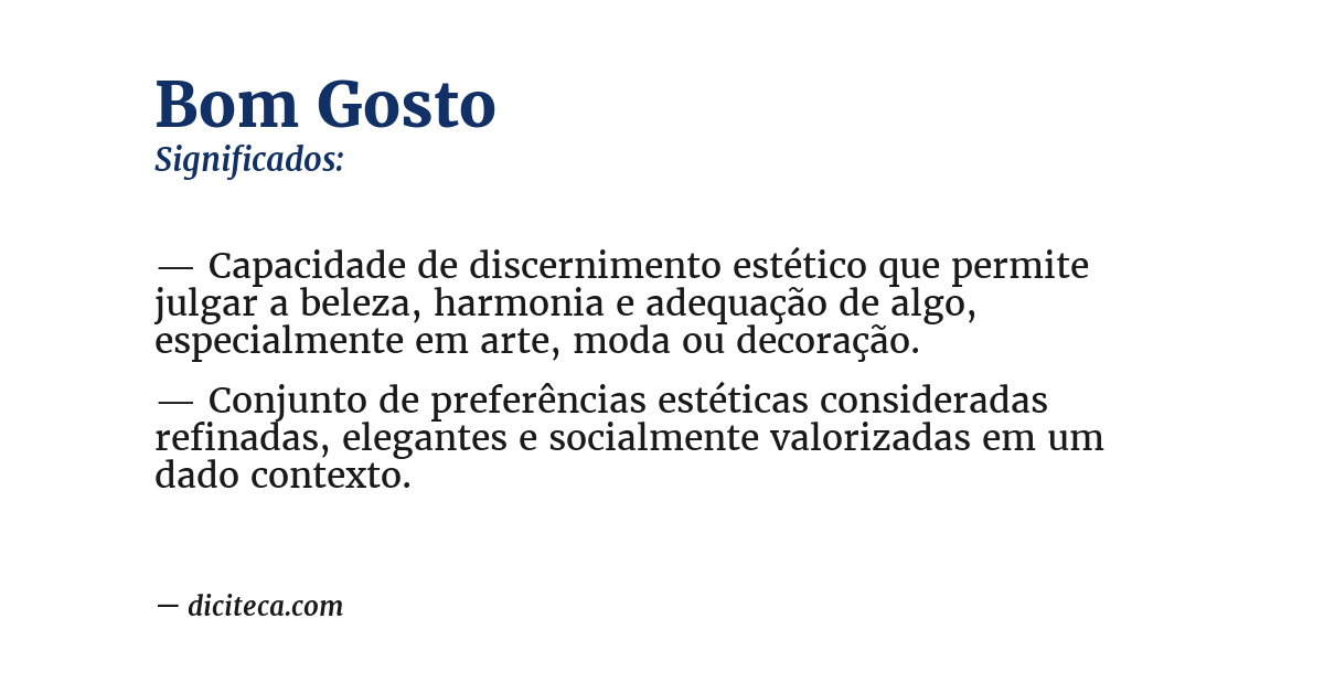 Significado de bom gosto