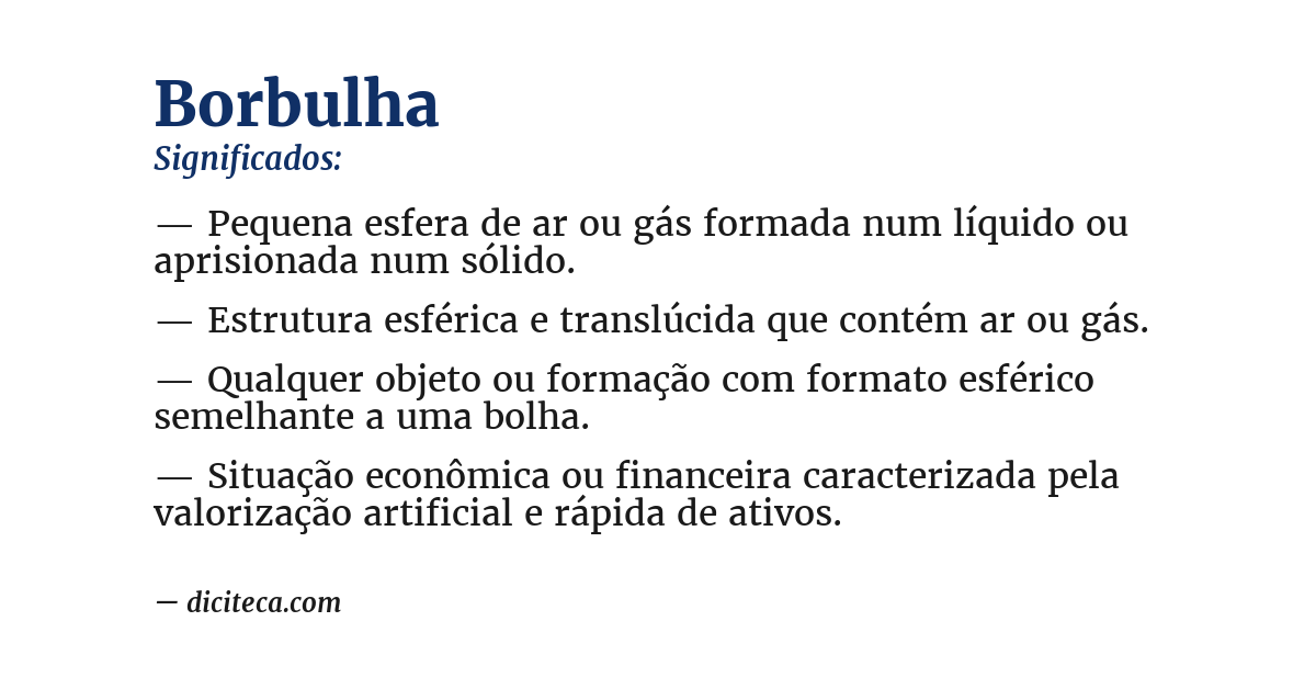 Significado de borbulha