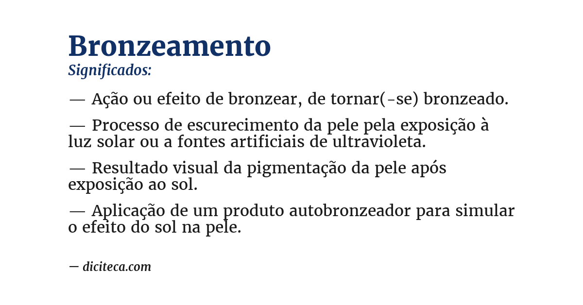 Significado de bronzeamento