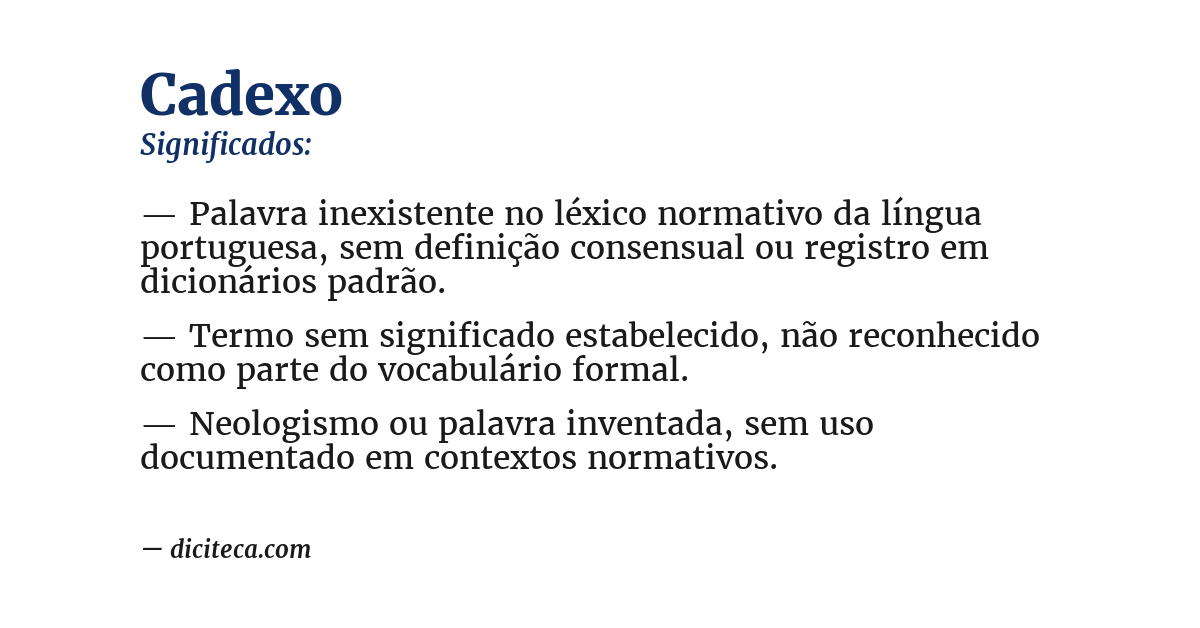 Significado de cadexo