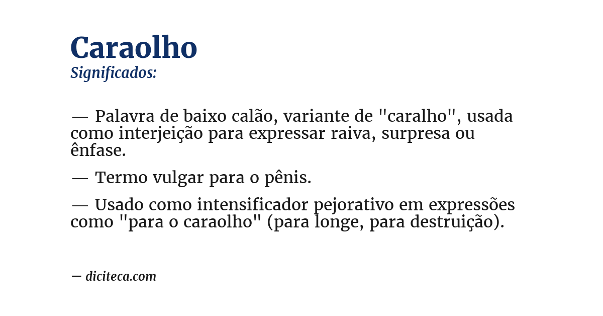 Significado de caraolho
