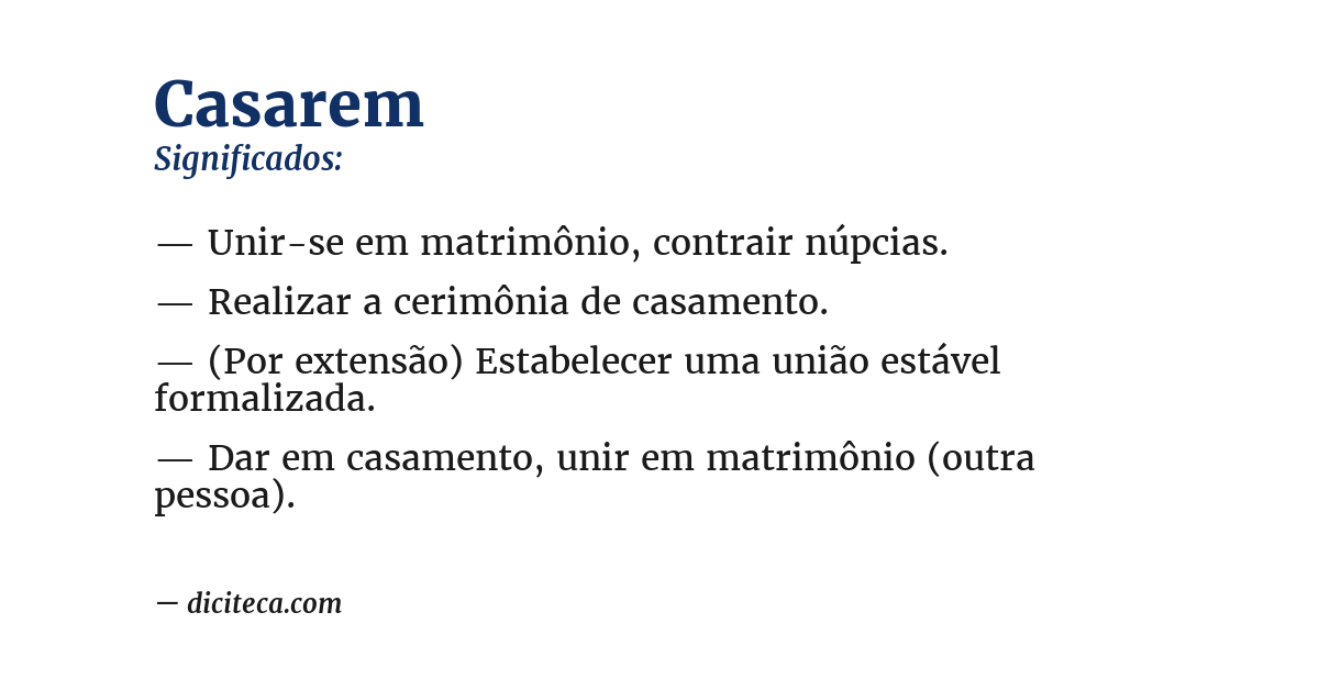 Significado de casarem