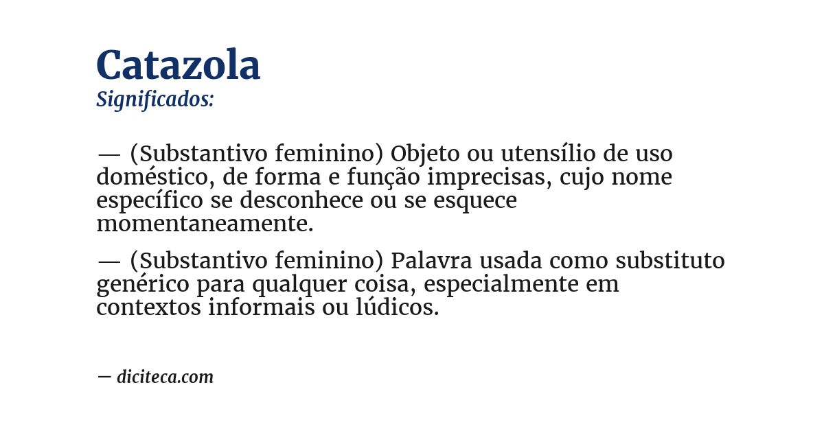 Significado de catazola