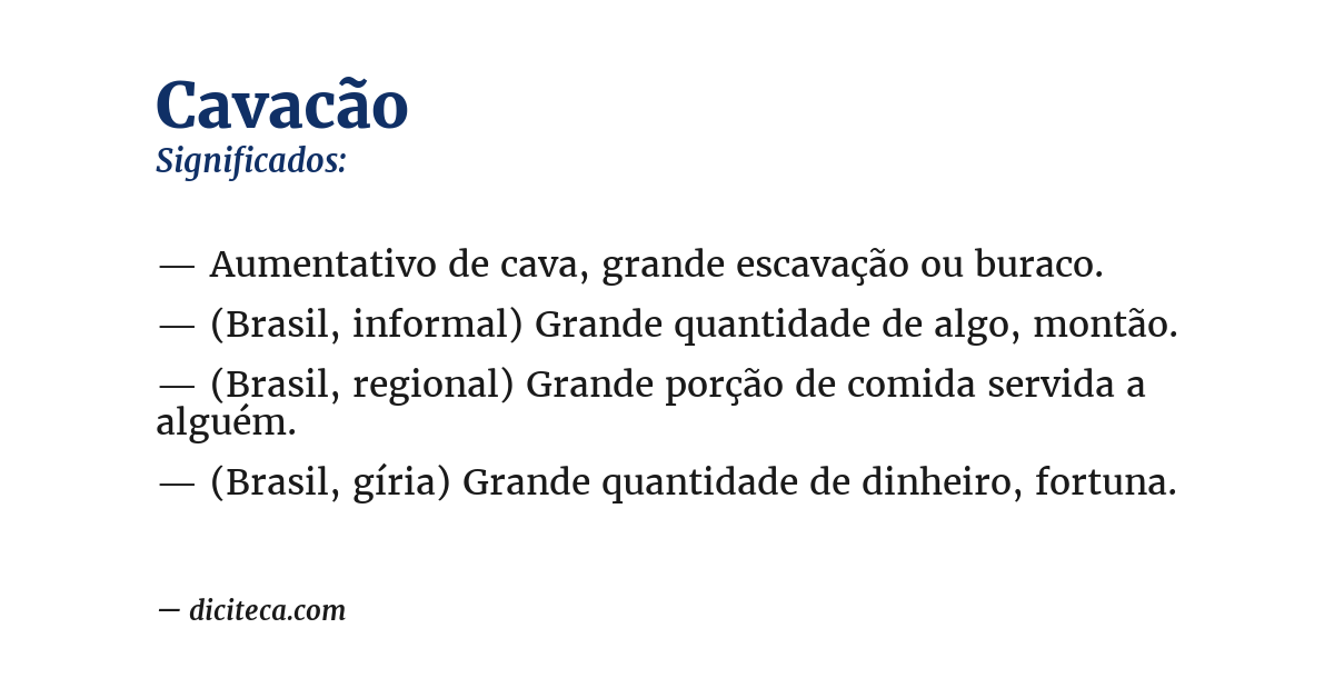 Significado de cavacão