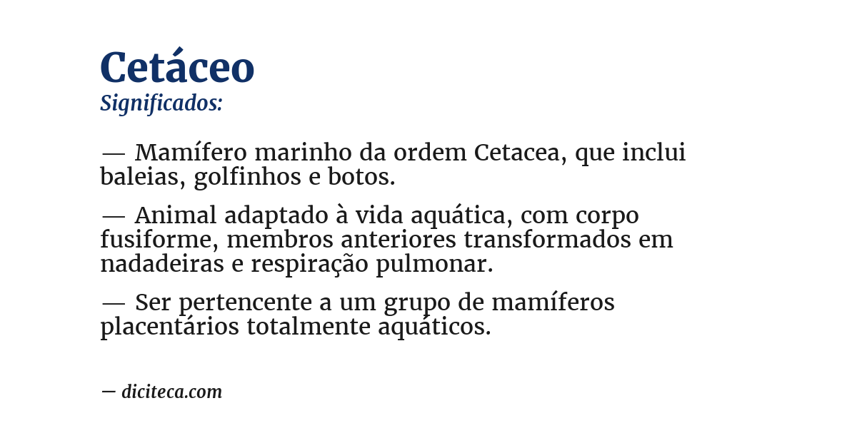 Significado de cetáceo
