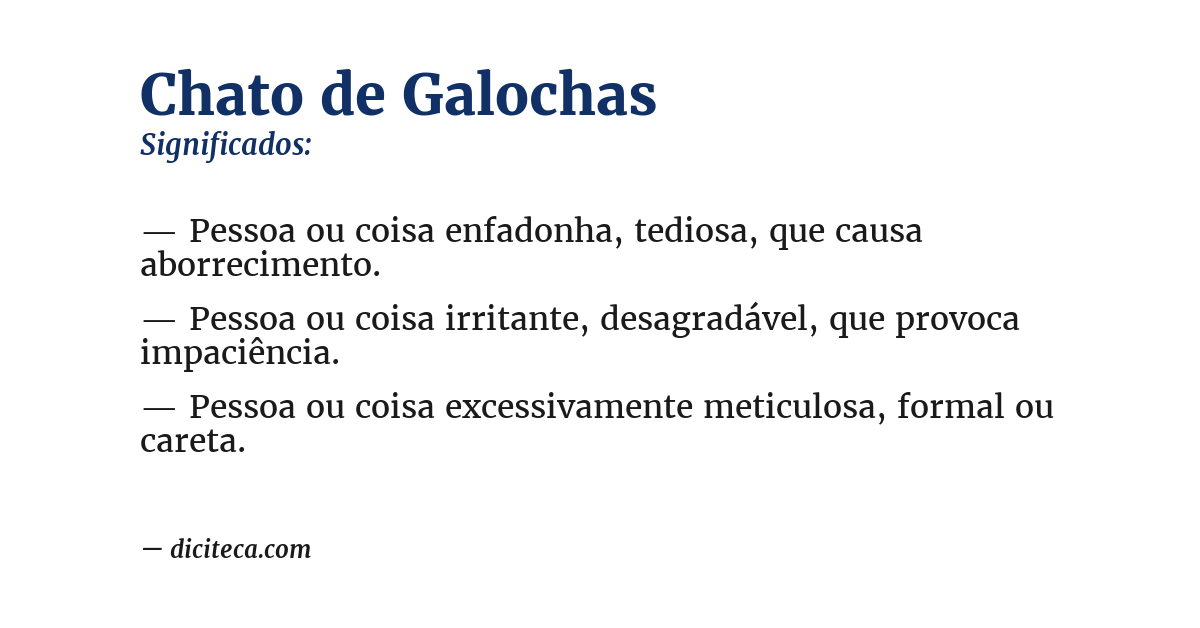 Significado de chato de galochas