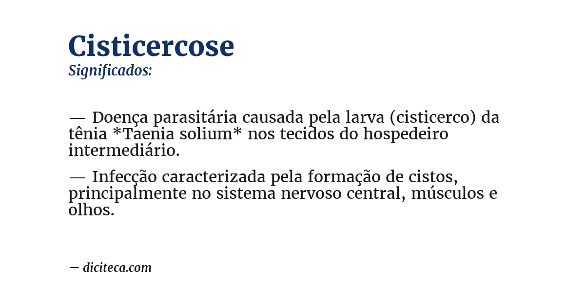 Significado de cisticercose