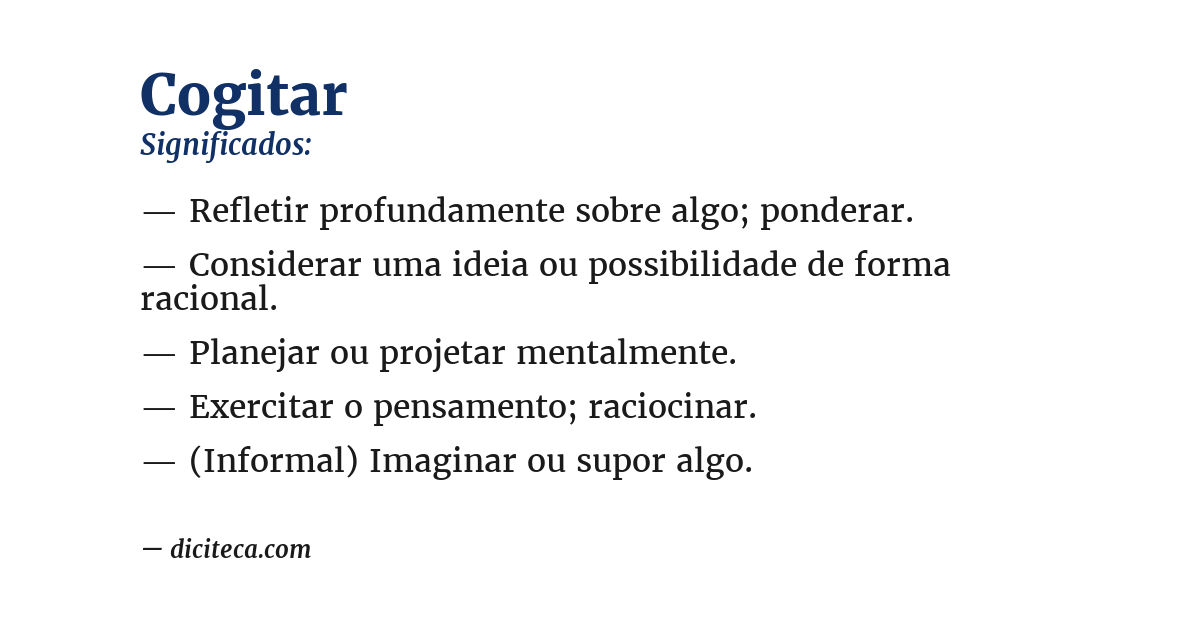 Significado de cogitar