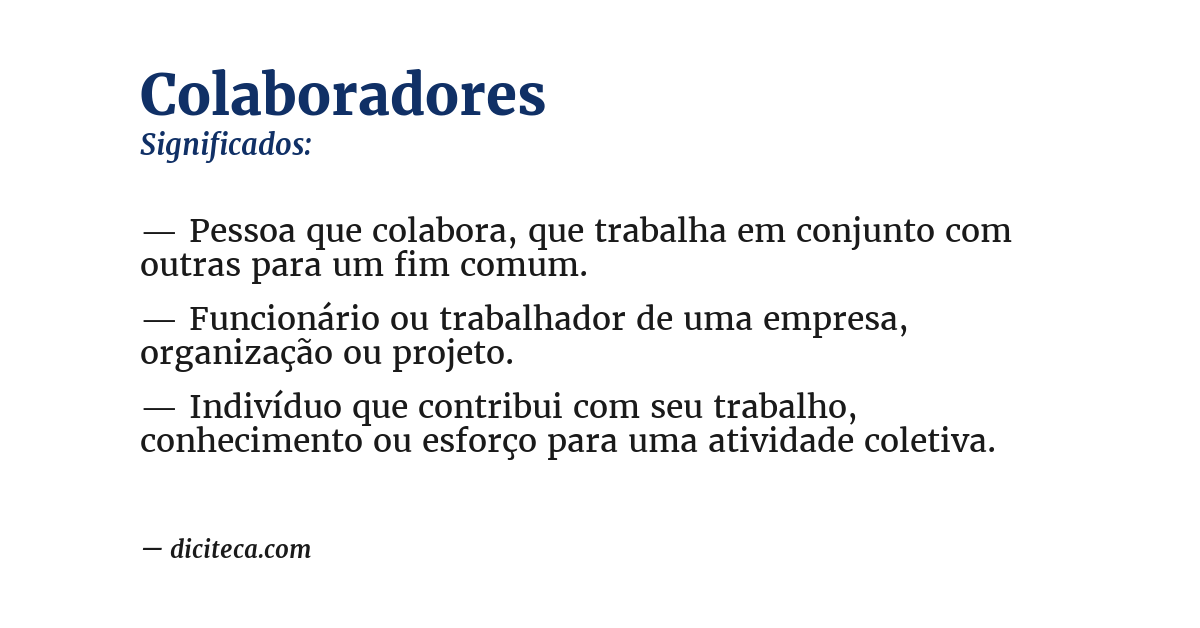Significado de colaboradores