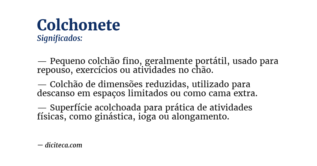 Significado de colchonete