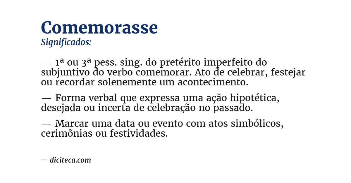 Significado de comemorasse