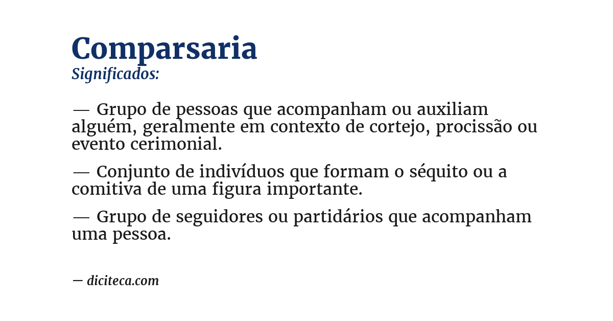 Significado de comparsaria