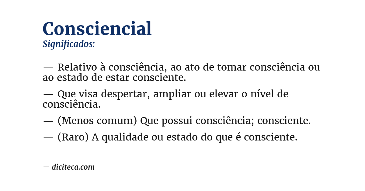 Significado de consciencial