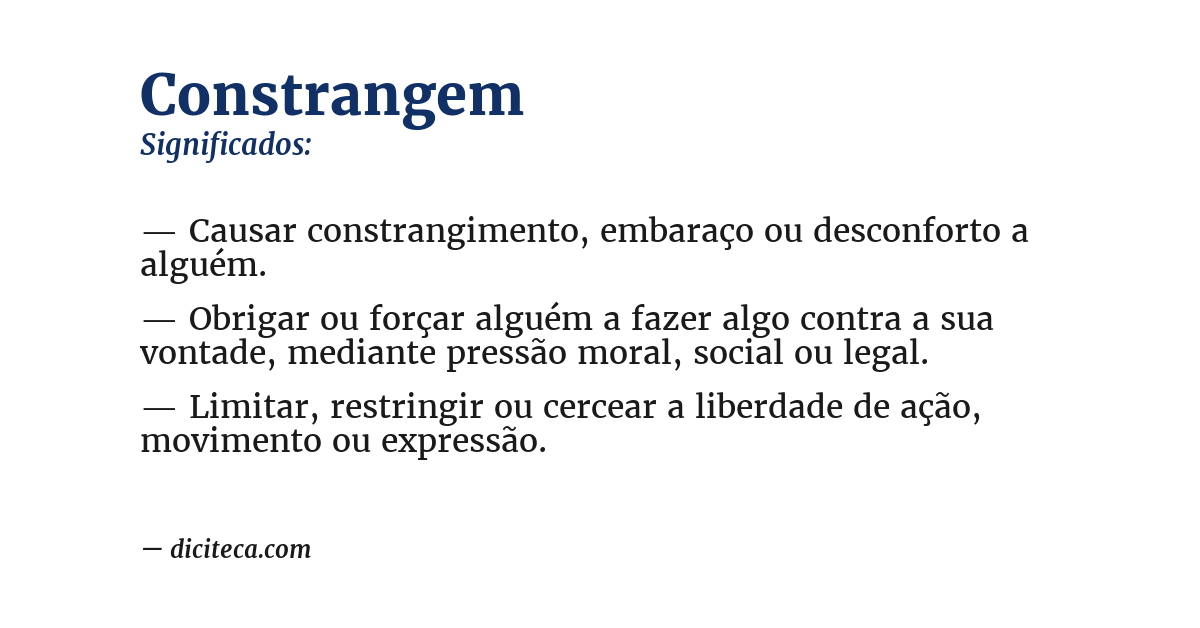 Significado de constrangem