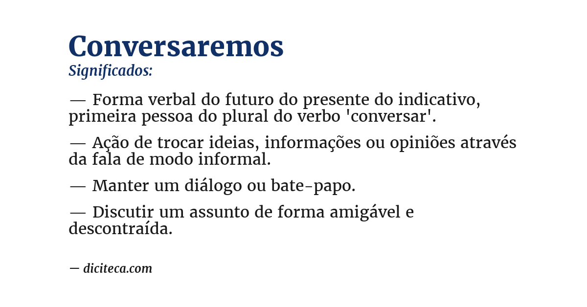 Significado de conversaremos