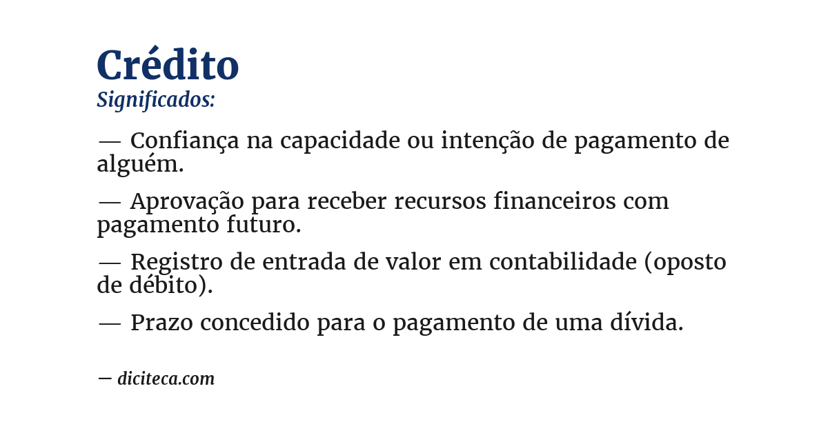 Significado de crédito