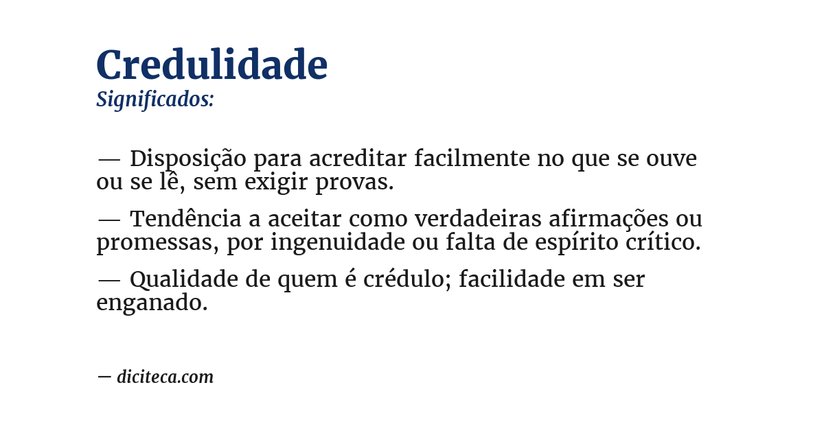 Significado de credulidade