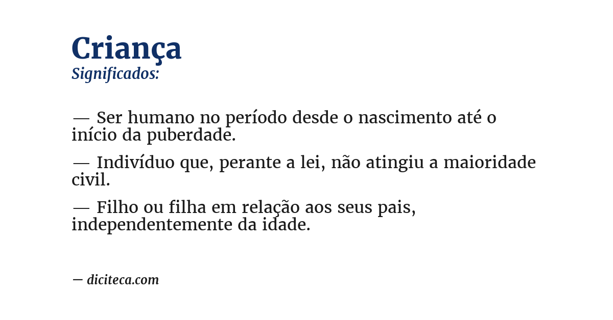 Significado de criança