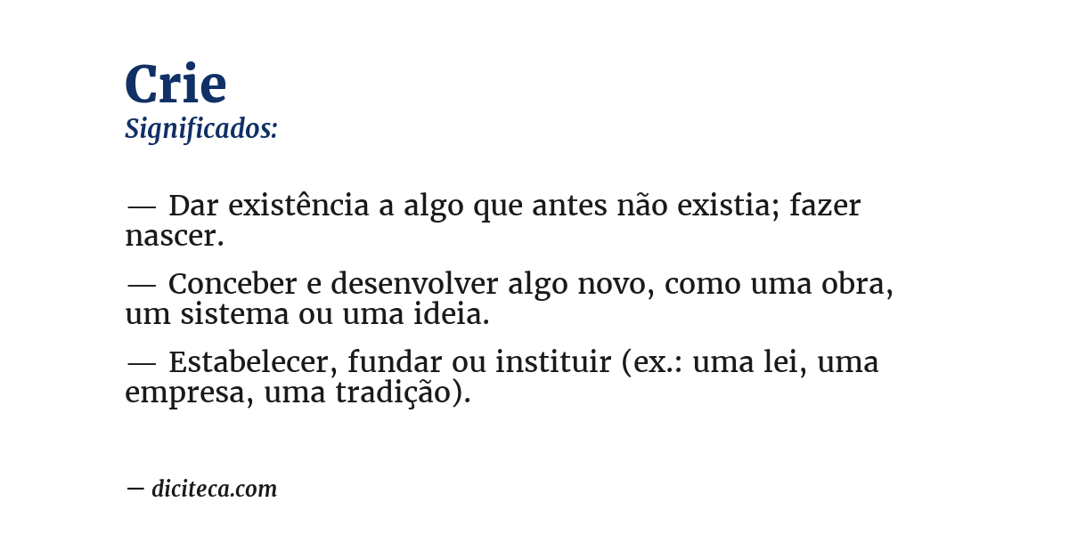 Significado de crie
