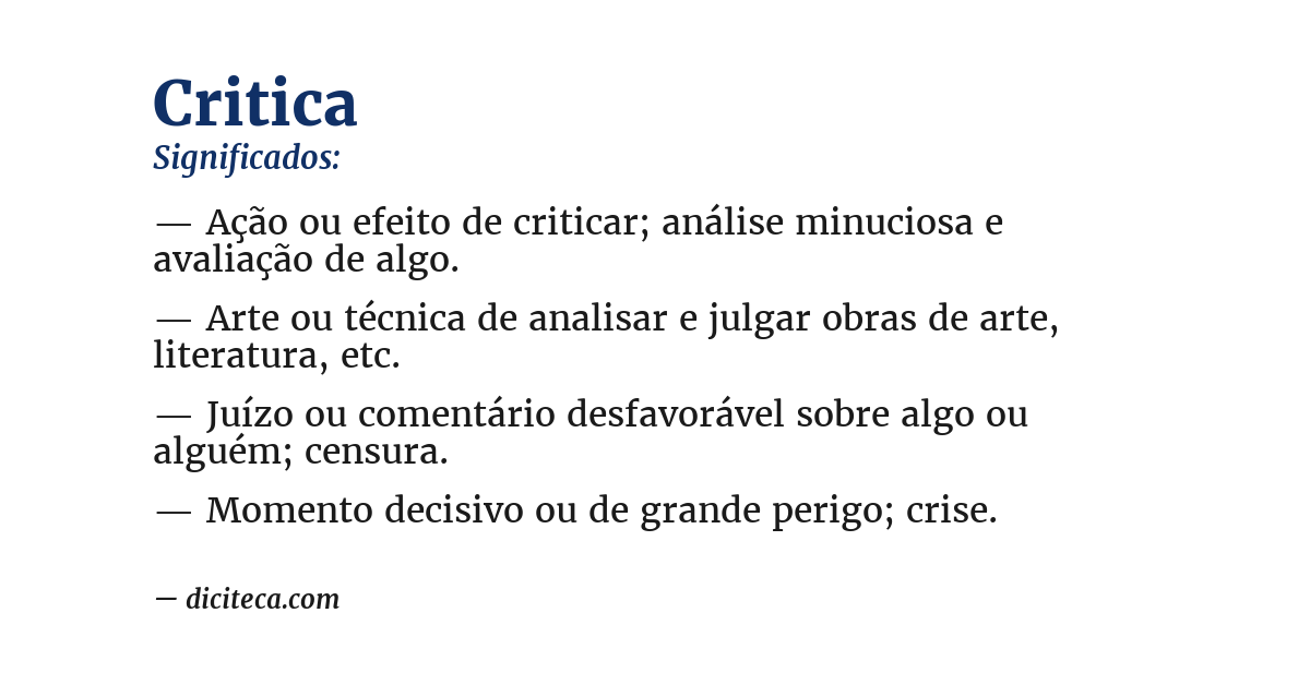 Significado de critica