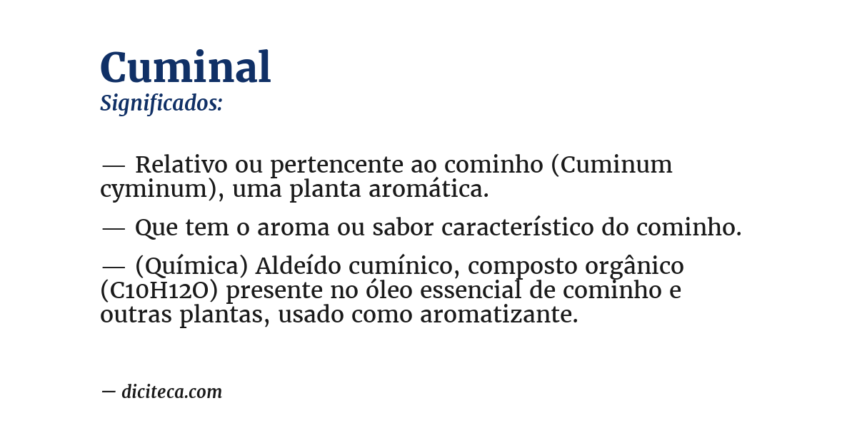 Significado de cuminal