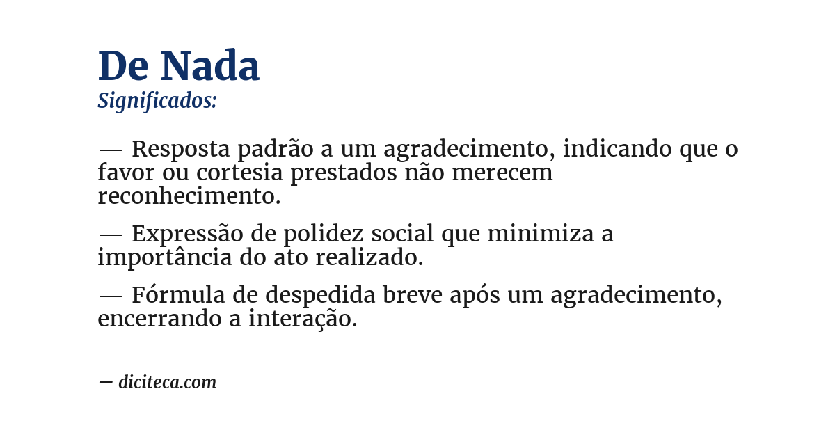 Significado de de nada