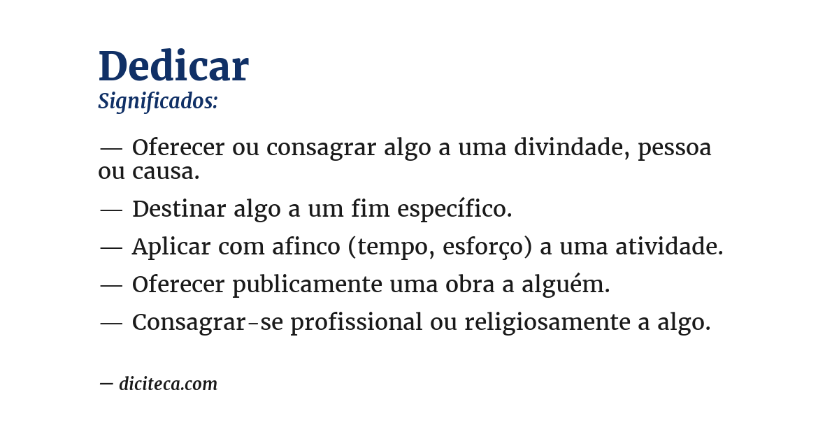 Significado de dedicar