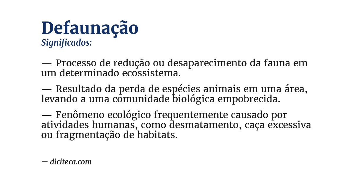 Significado de defaunação