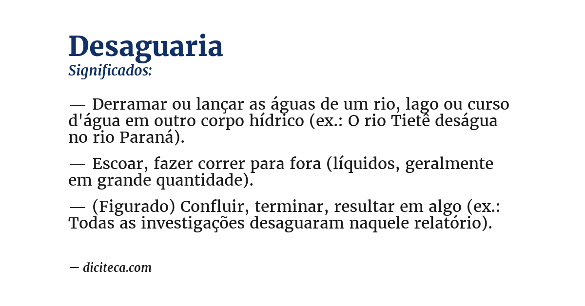 Significado de desaguaria